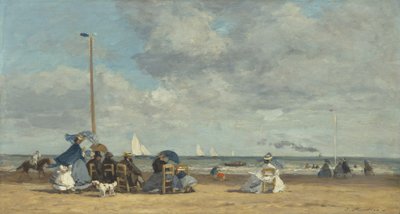 Beach at Trouville by Eugene Louis Boudin